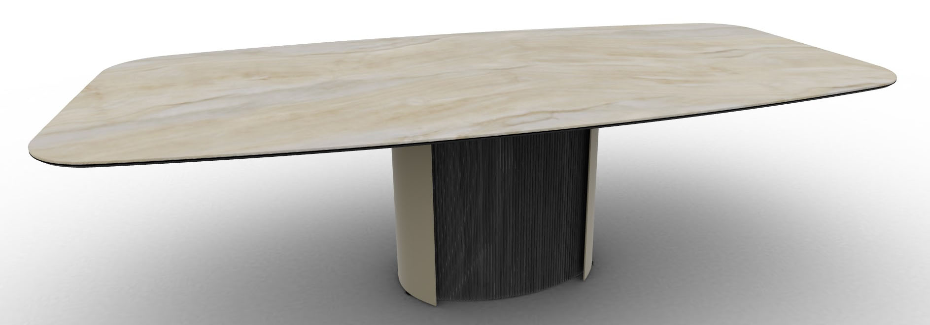 Yoroi W98.4-inch Ceramic/Metal/Wood Customizable Elliptical Dining Table