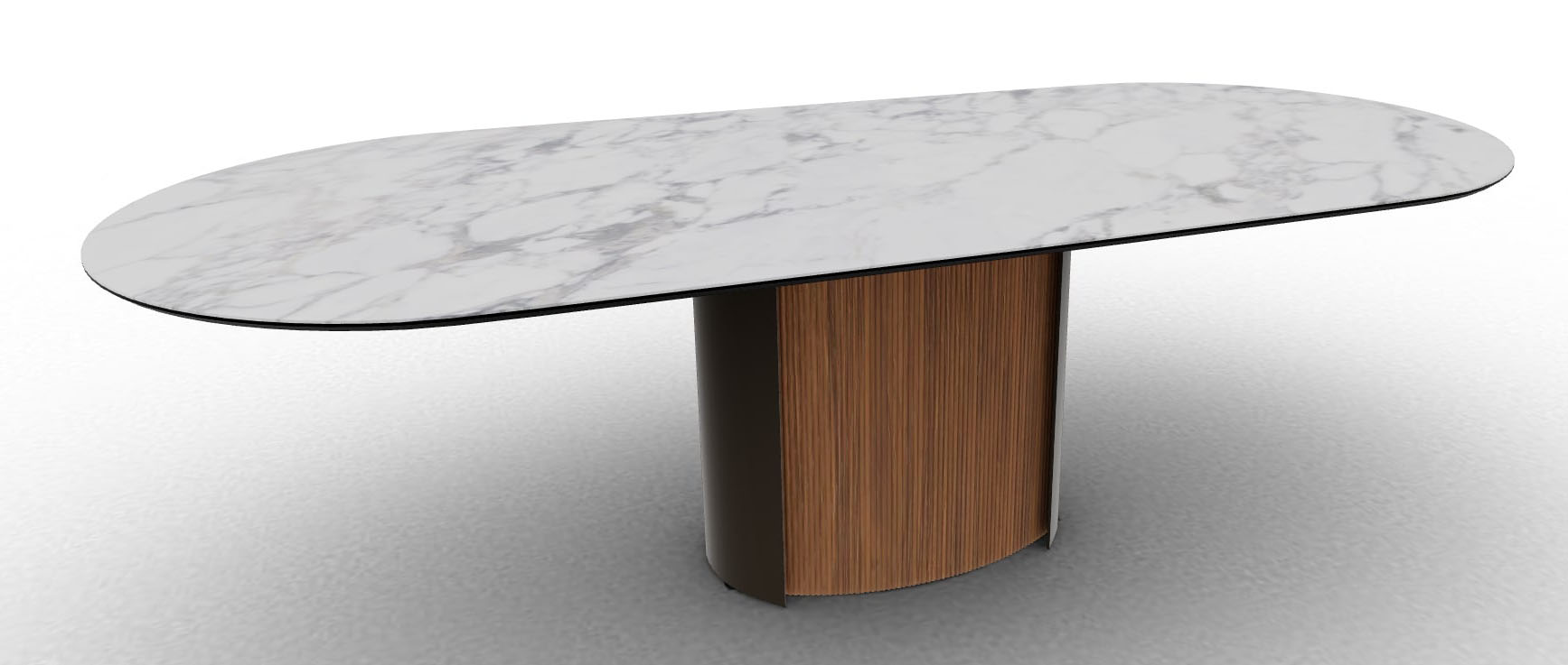 Yoroi W98.4-inch Ceramic/Metal/Wood Customizable Oval Dining Table
