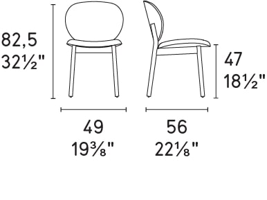 Inès Fabric/Wood Customizable Dining Chair