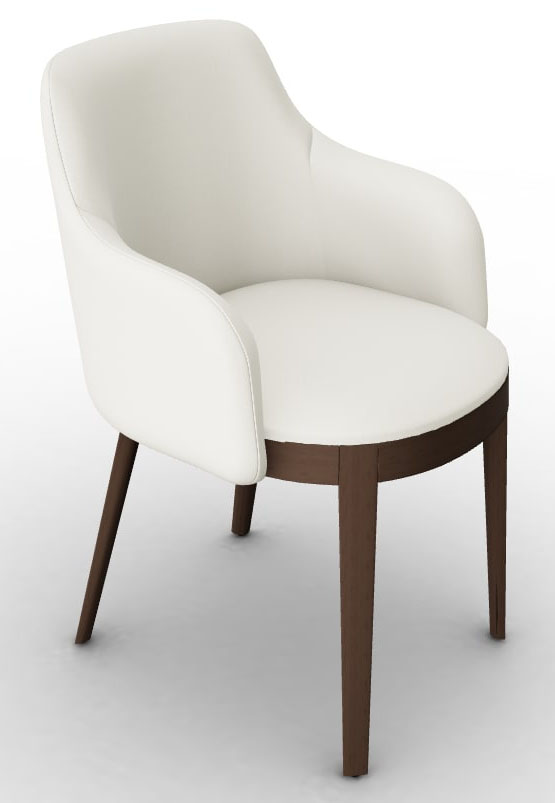 Adel Fabric/Wood Customizable Dining Armchair w/Wooden Base
