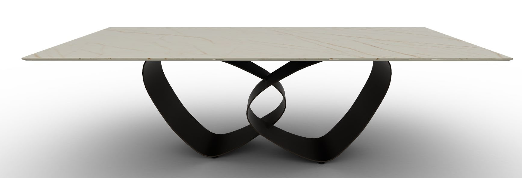 Breeze W98.4-inch Ceramic/Metal Customizable Rectangular Dining Table