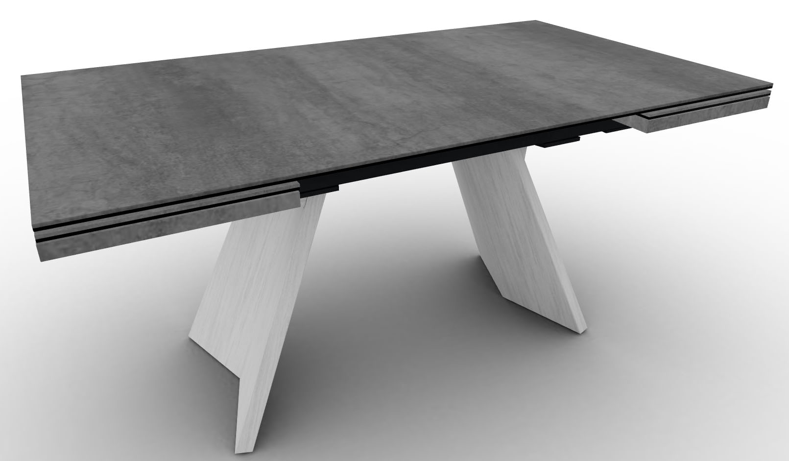 Icaro W62.9"-78.7"-94.4" Ceramic/Wood Customizable Extendable Rectangular Dining Table