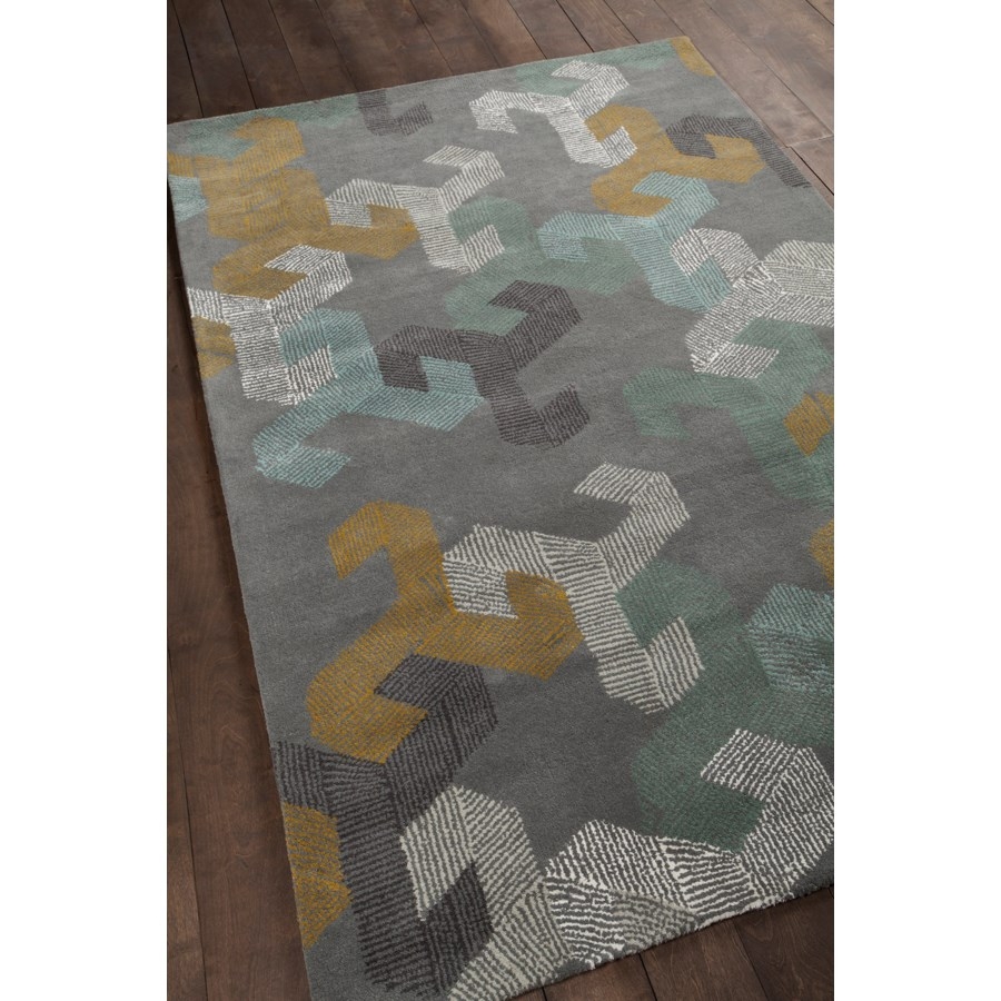 Jessica Swift Wool/Viscose Rectangular Handmade Rug, Composition 3