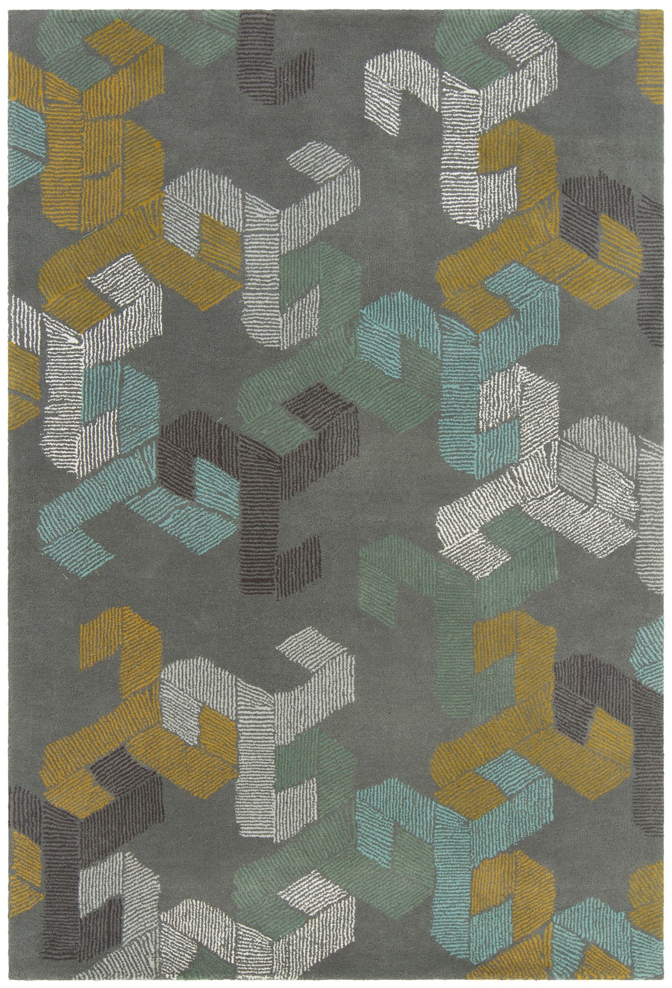 Jessica Swift Wool/Viscose Rectangular Handmade Rug, Composition 3