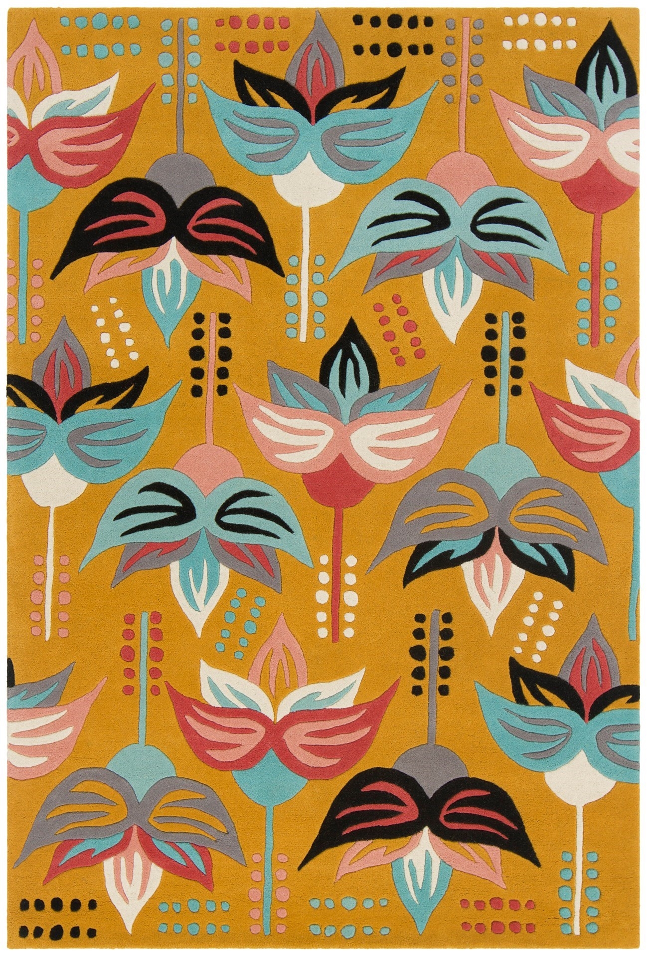 Jessica Swift Wool/Viscose Rectangular Handmade Rug, Composition 5