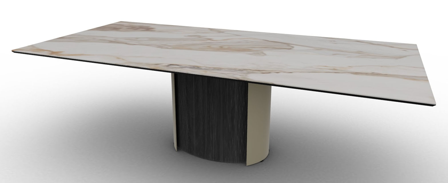 Yoroi W98.4-inch Ceramic/Metal/Wood Customizable Rectangular Dining Table