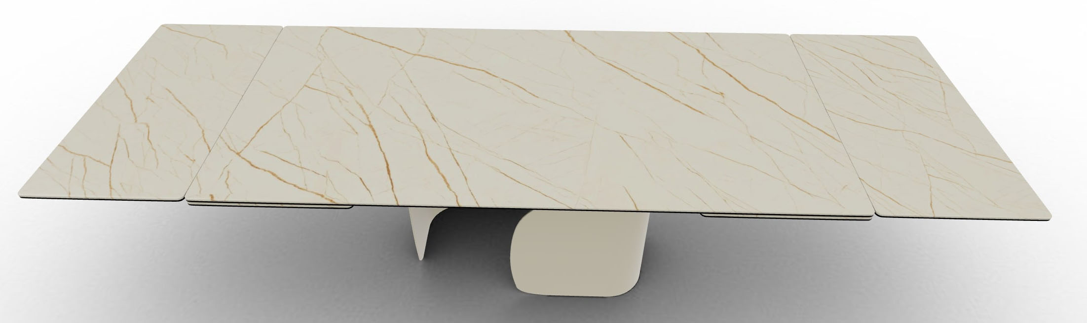 Twins Metal/Ceramic Rectangular Extendable Dining Table