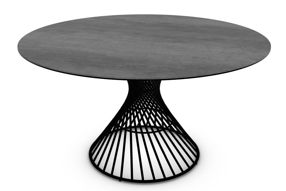 Vortex W55.1-inch Ceramic/Metal Customizable Round Dining Table
