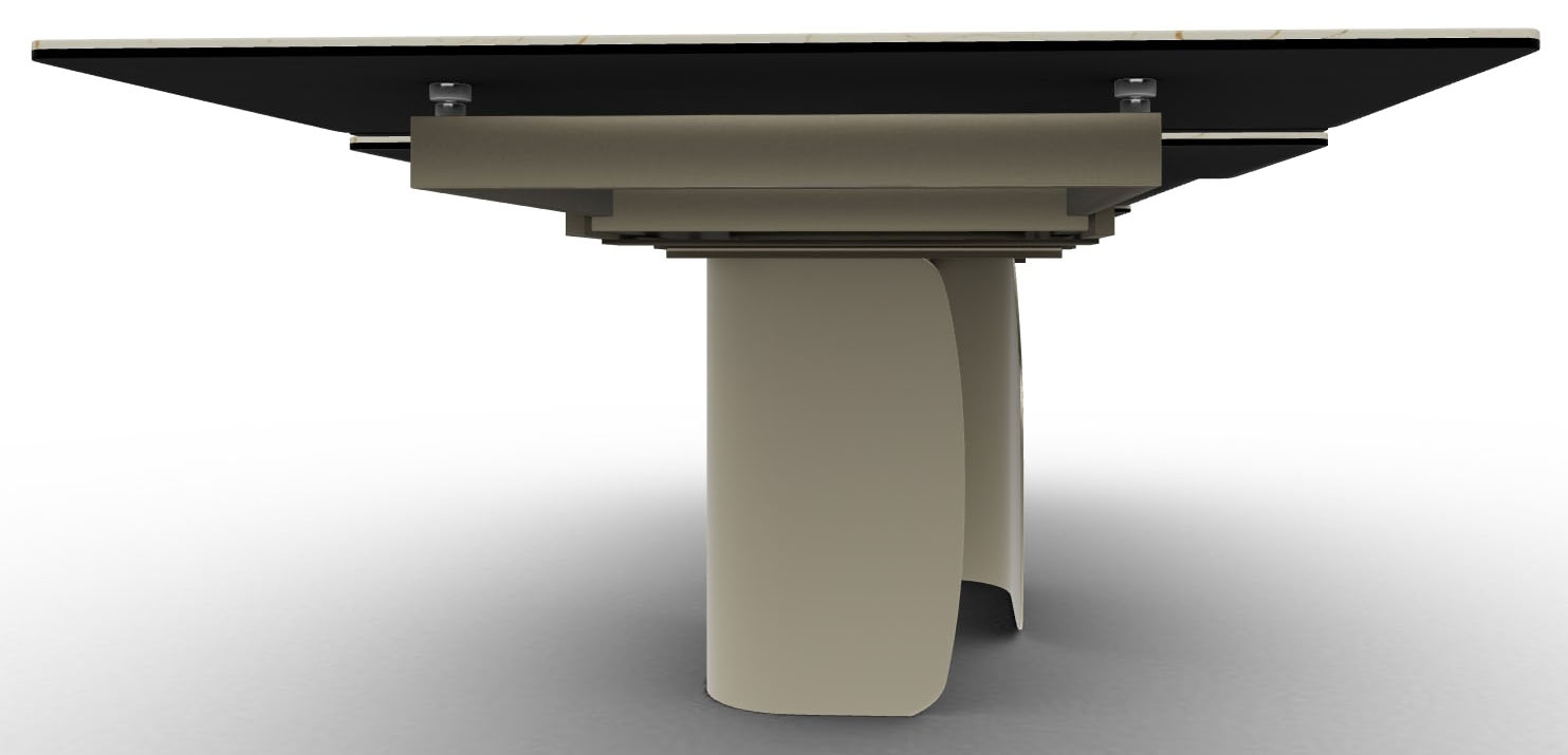 Twins Metal/Ceramic Rectangular Extendable Dining Table
