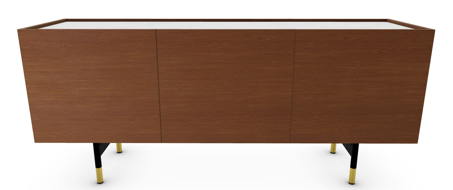 Horizon Ceramic/Wood/Metal Customizable Sideboard w/3 Doors & Metal Feet