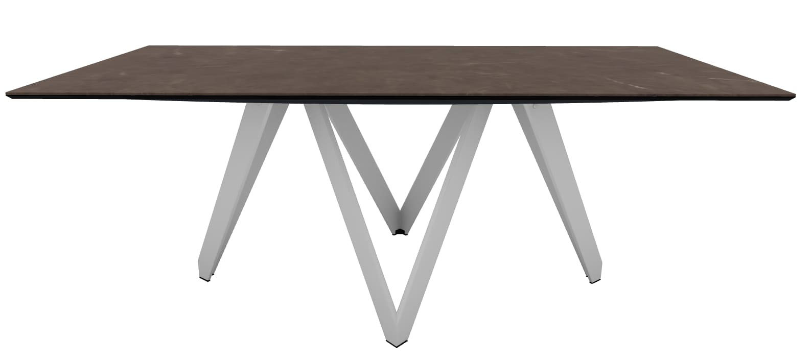Cartesio W78.7-inch Ceramic/Metal/Wood Customizable Rectangular Dining Table