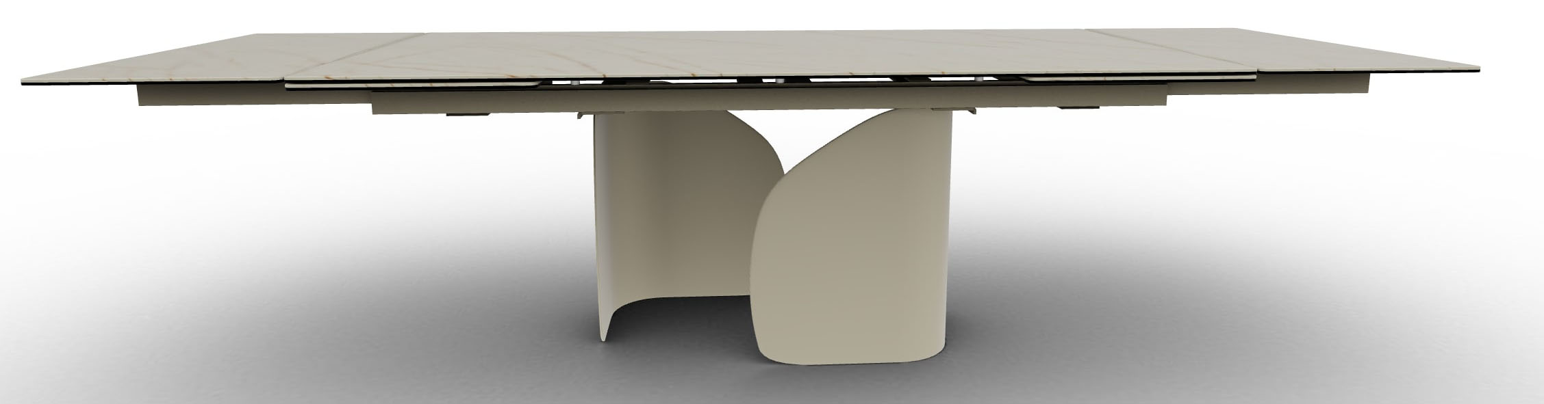 Twins Metal/Ceramic Rectangular Extendable Dining Table