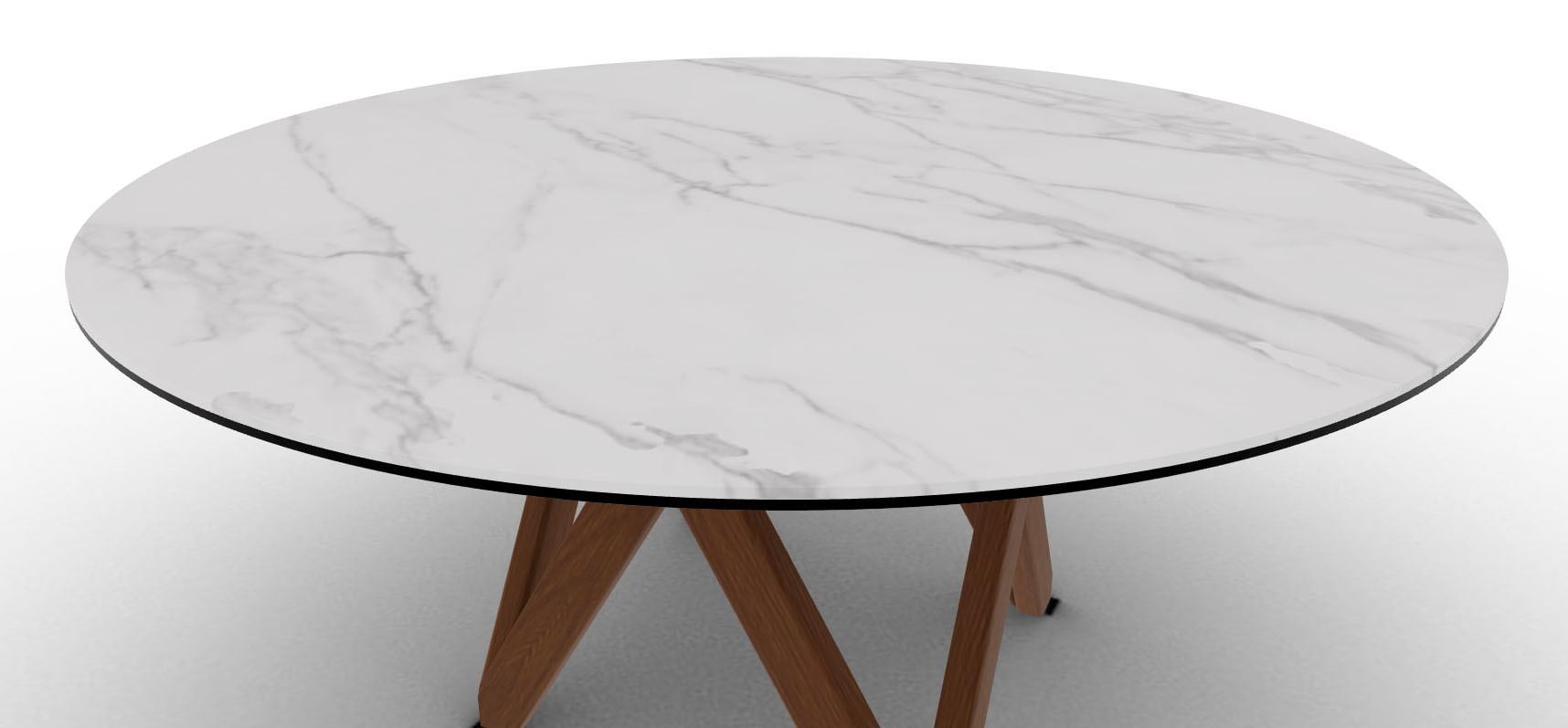 Cartesio Wood/Ceramic Round Dining Table