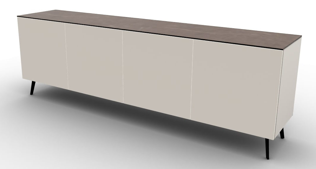 Universal Ceramic/Wood/Glass Customizable Sideboard w/4 Doors & Metal Legs