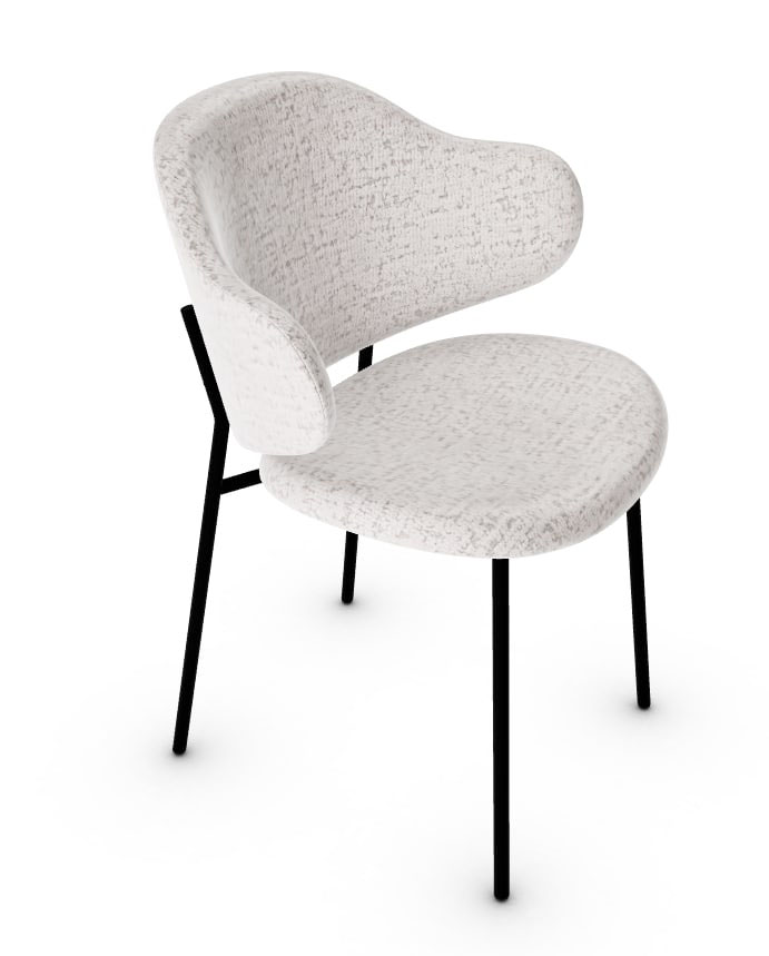 Holly Fabric/Metal Customizable Dining Armchair