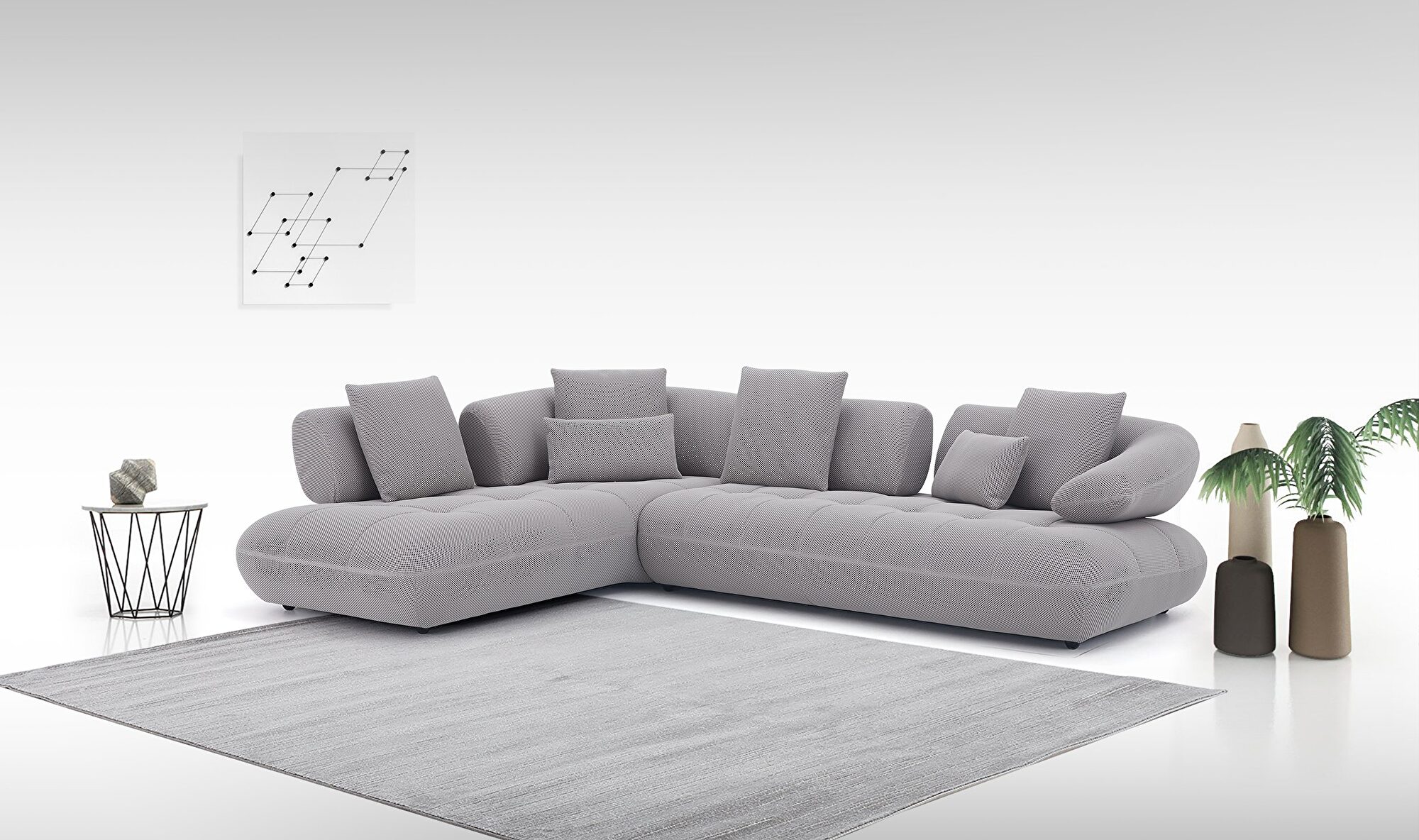 Savannah Gray Fabric Sectional
