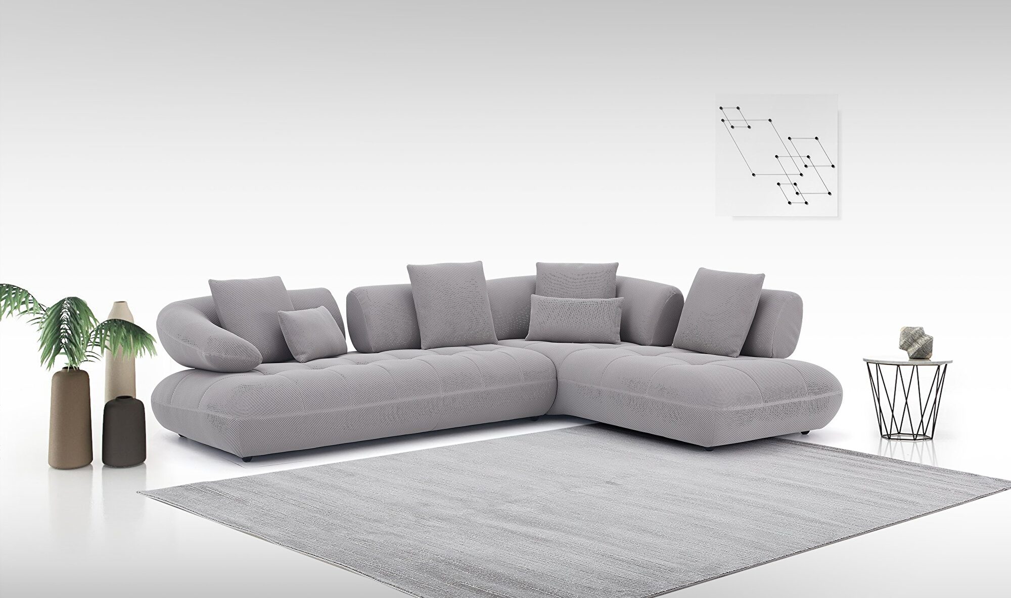 Savannah Gray Fabric Sectional