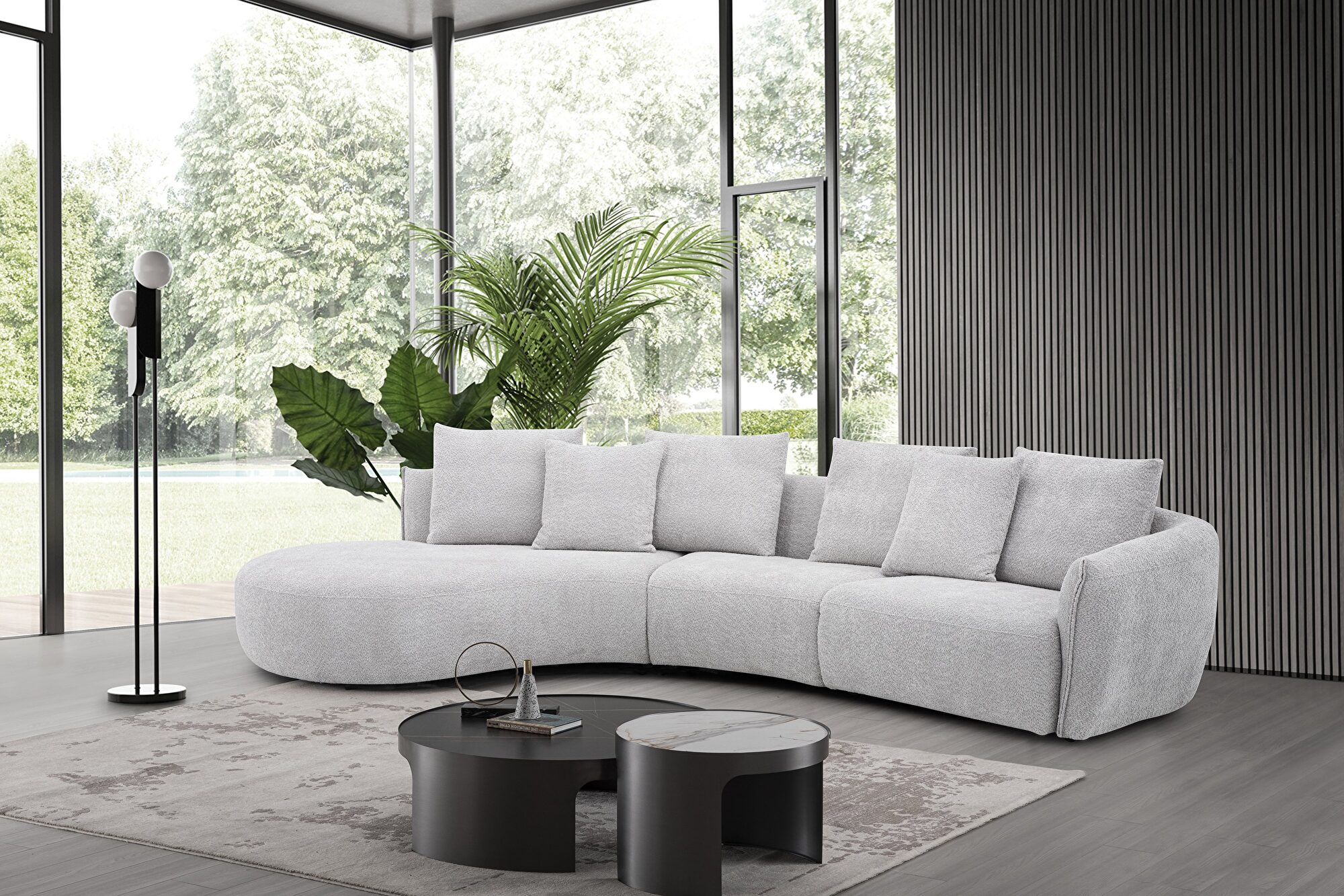 Hamilton Boucle Fabric Sectional Sofa
