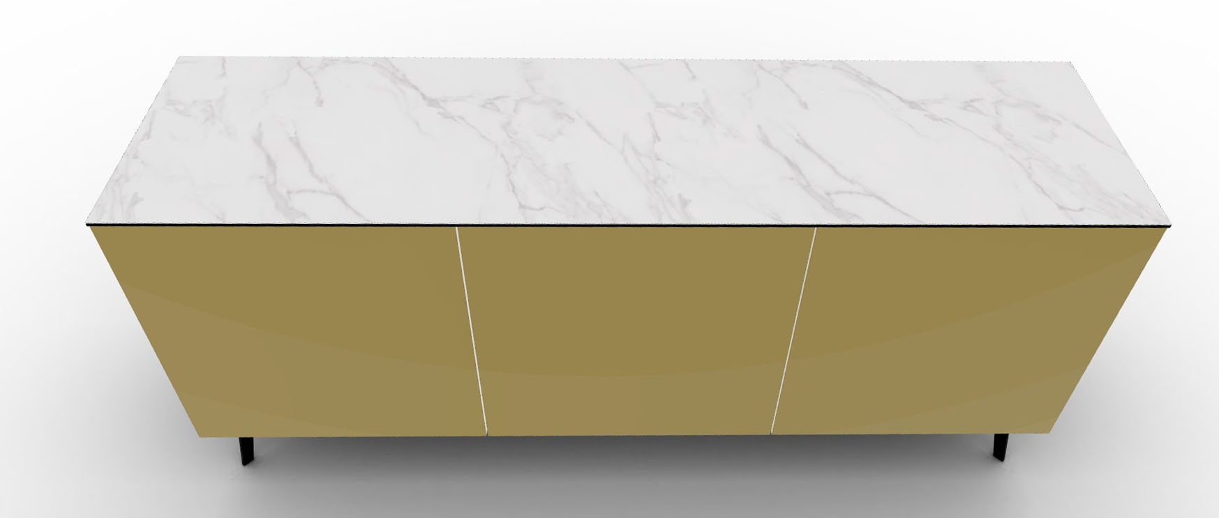 Universal Ceramic/Wood/Glass Customizable Sideboard w/3 Doors & Metal Legs