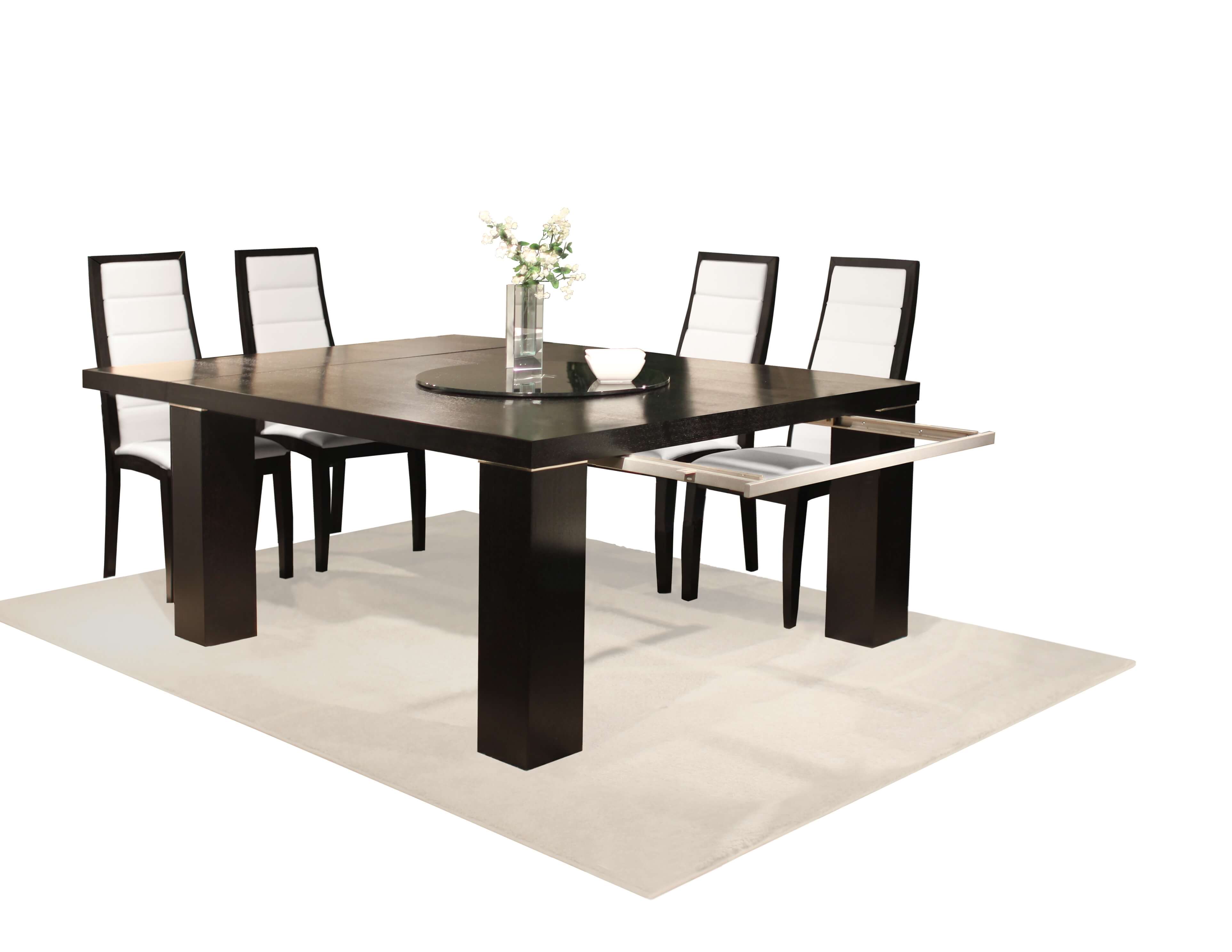 Jordan Wood/Glass/Leather Dining Room Set by Sharelle Furnishings