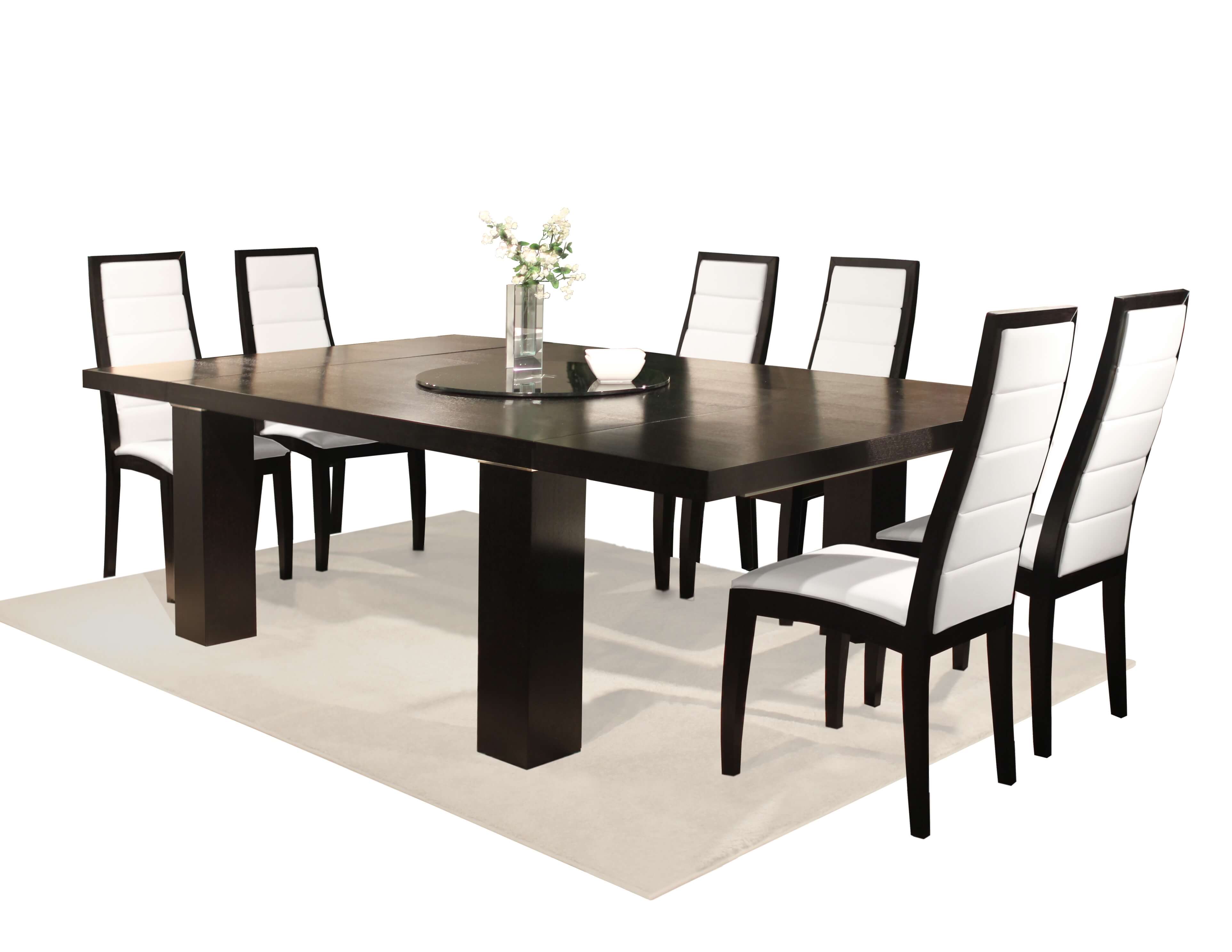 Jordan Square Wood/Glass Dining Table w/Extensions by Sharelle Furnishings