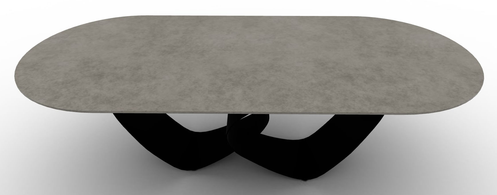 Breeze W98.4-inch Ceramic/Metal Customizable Oval Dining Table