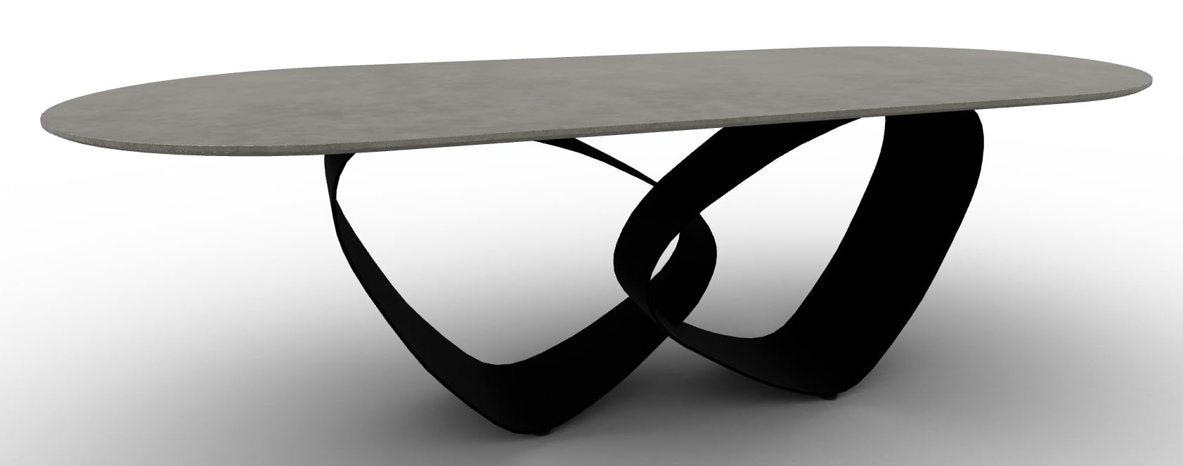 Breeze W98.4-inch Ceramic/Metal Customizable Oval Dining Table