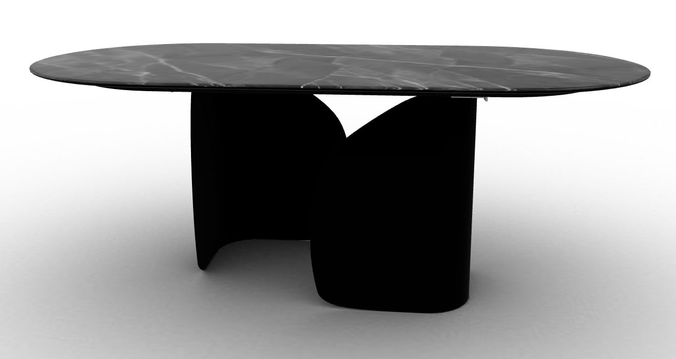 Twins Metal/Ceramic Oval Dining Table