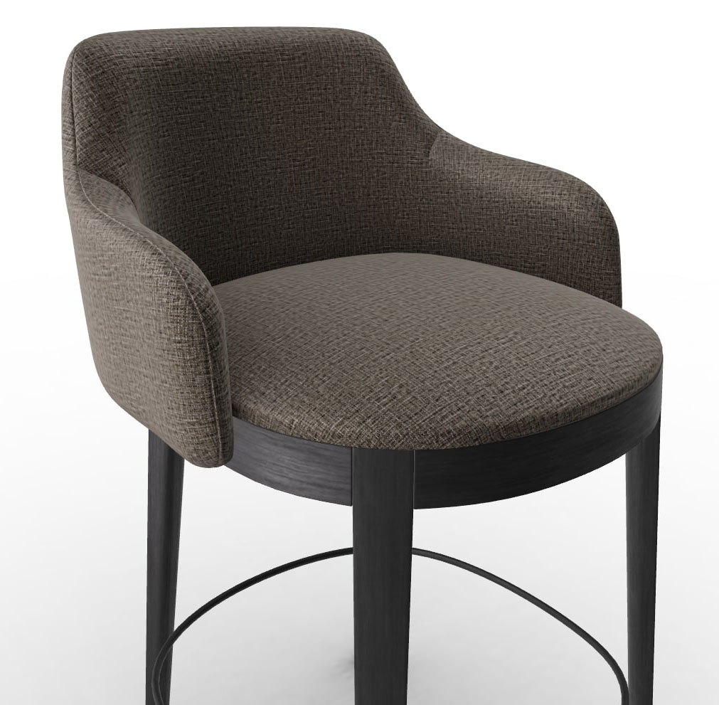 Adel Fabric/Wood Customizable Counter Stool