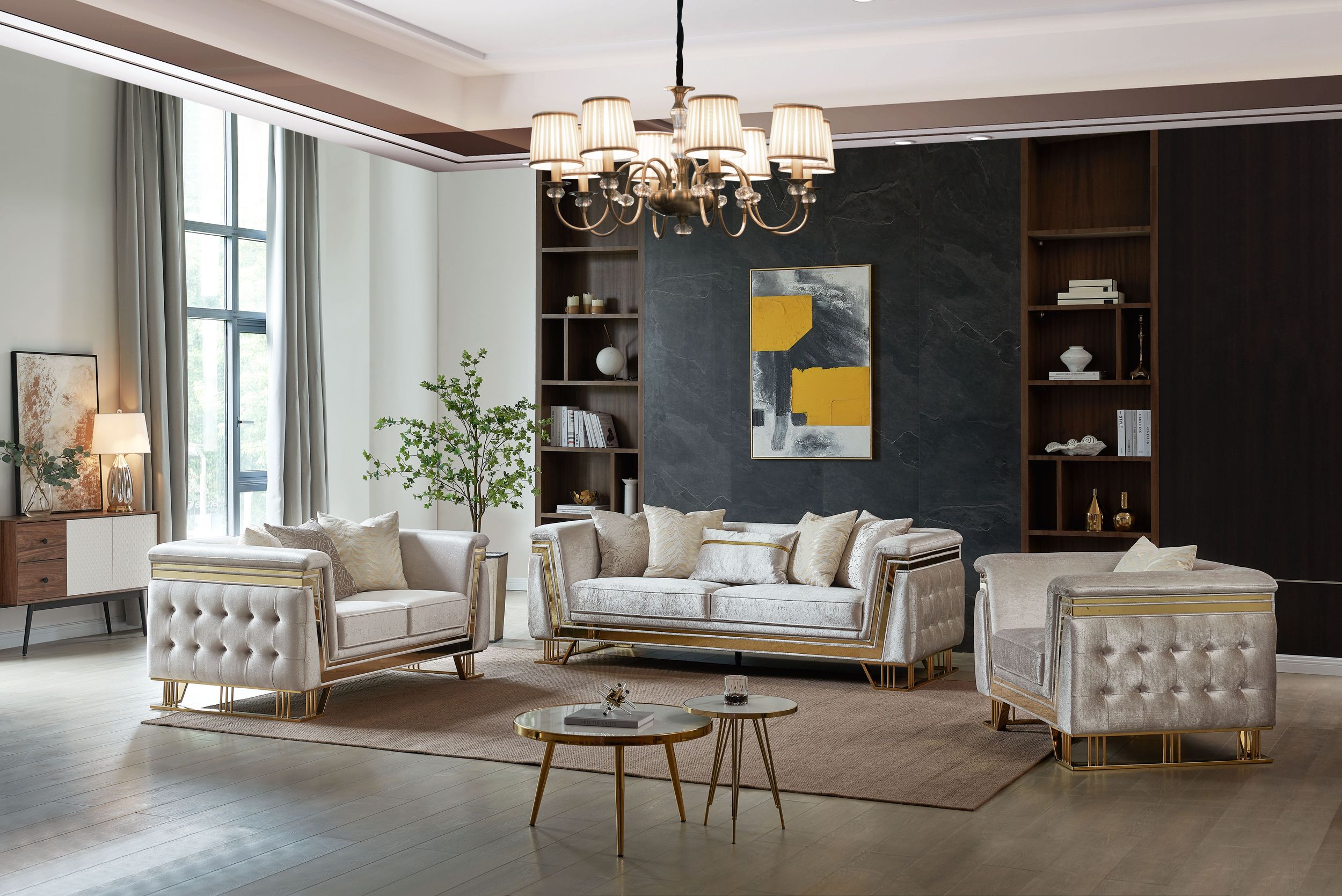 Judy Fabric Living Room Sofa