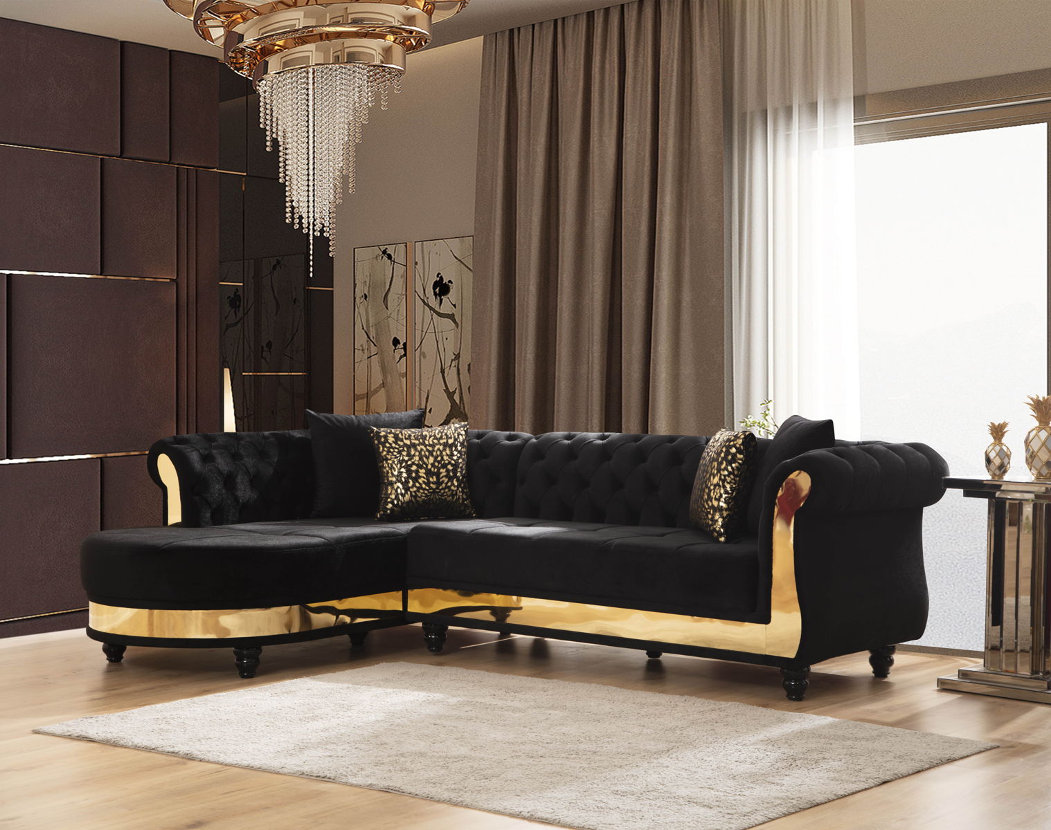 Julia Velvet Sectional Sofa