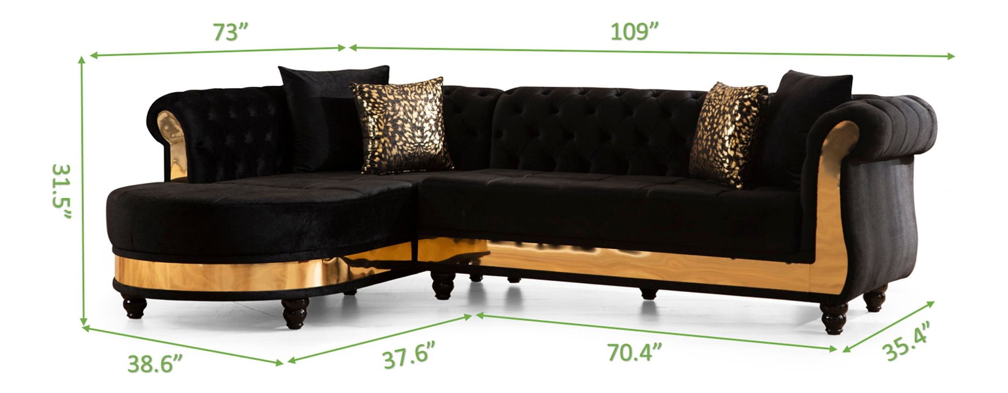 Julia Velvet Sectional Sofa