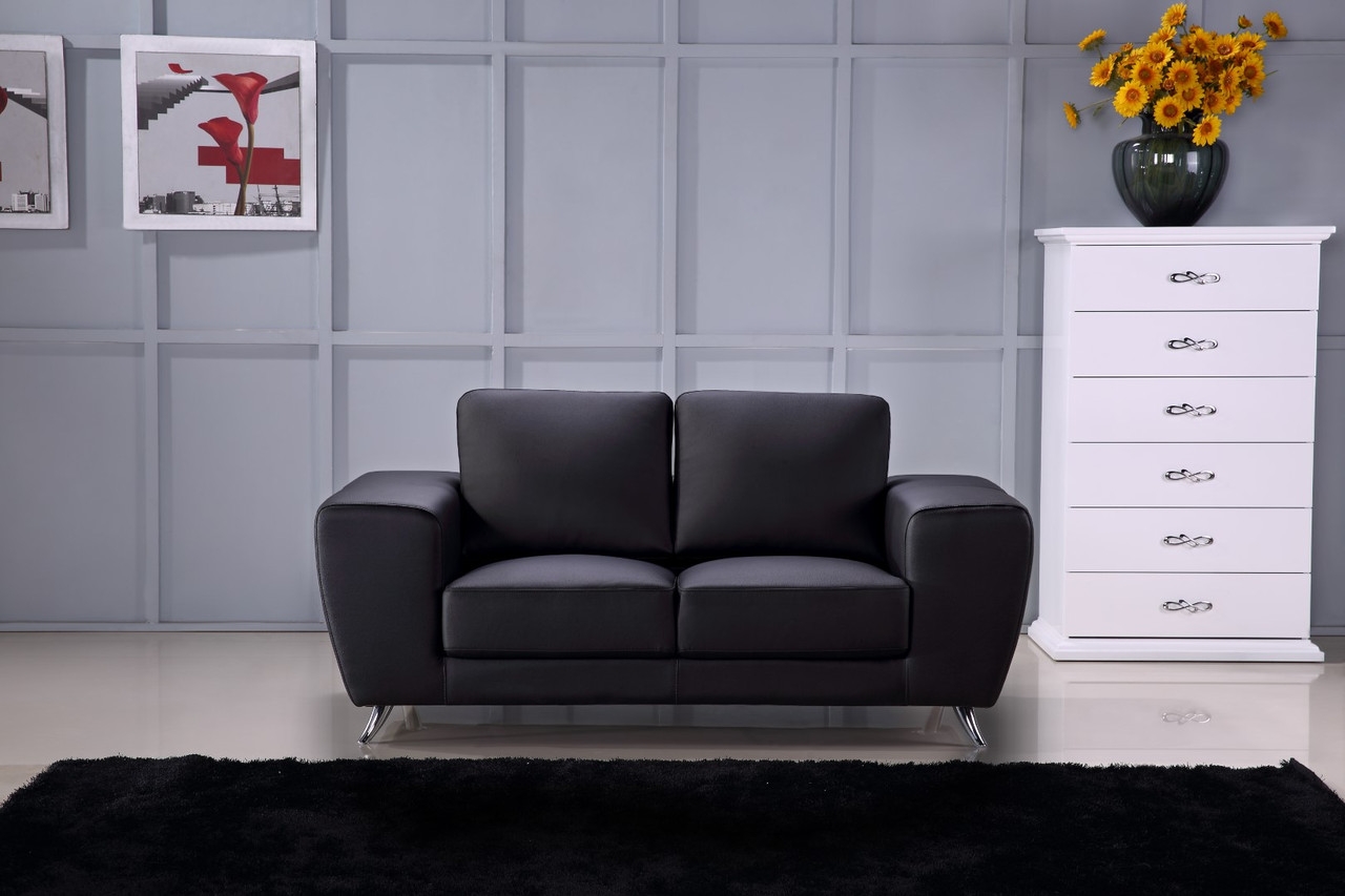Julie Top Grain Leather Match Loveseat