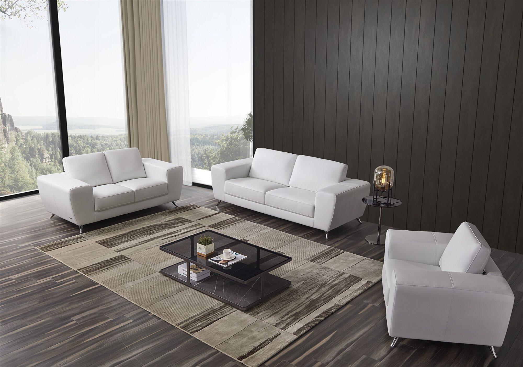 Julie Top Grain Leather Match Living Room Set