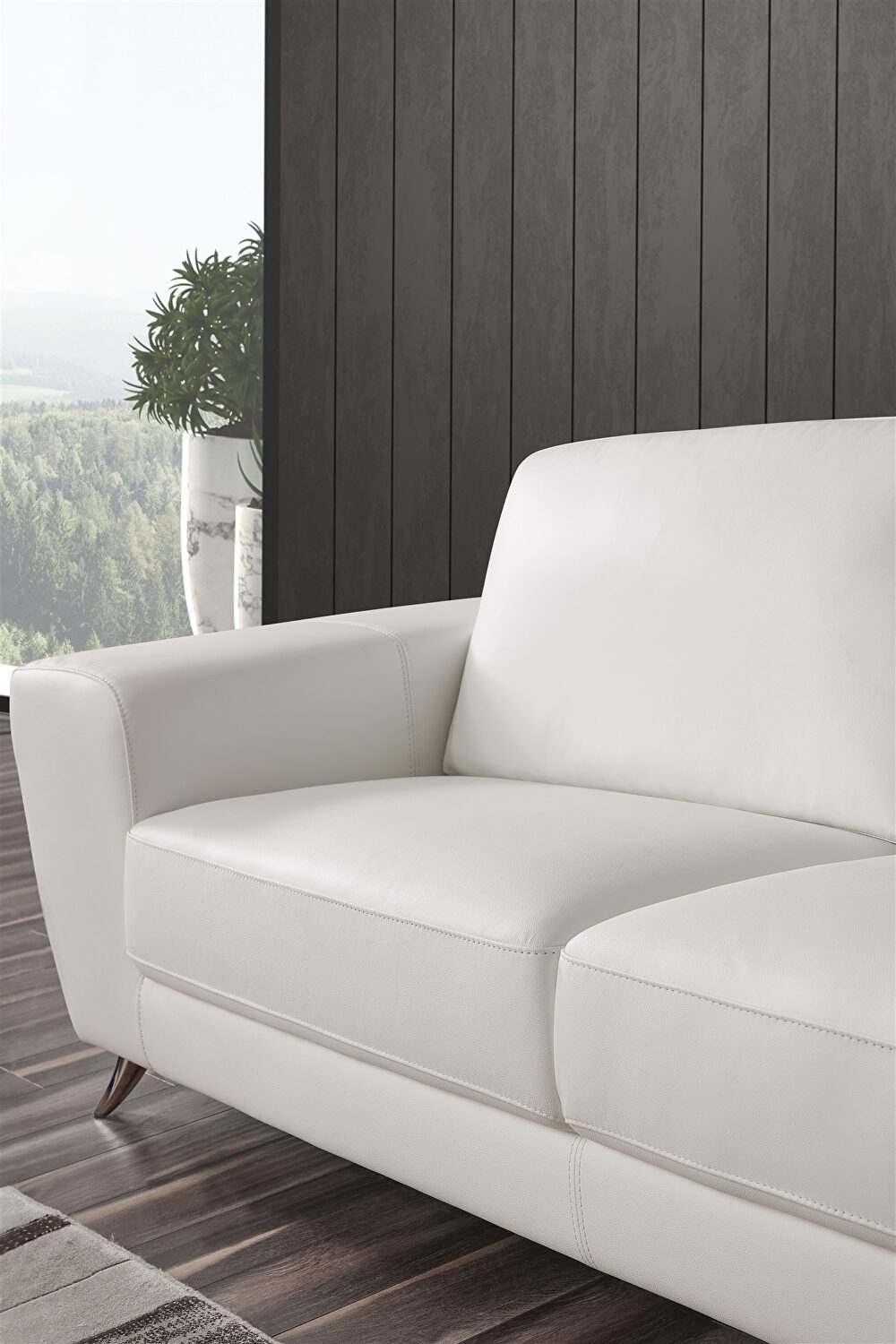 Julie Top Grain Leather Match Loveseat