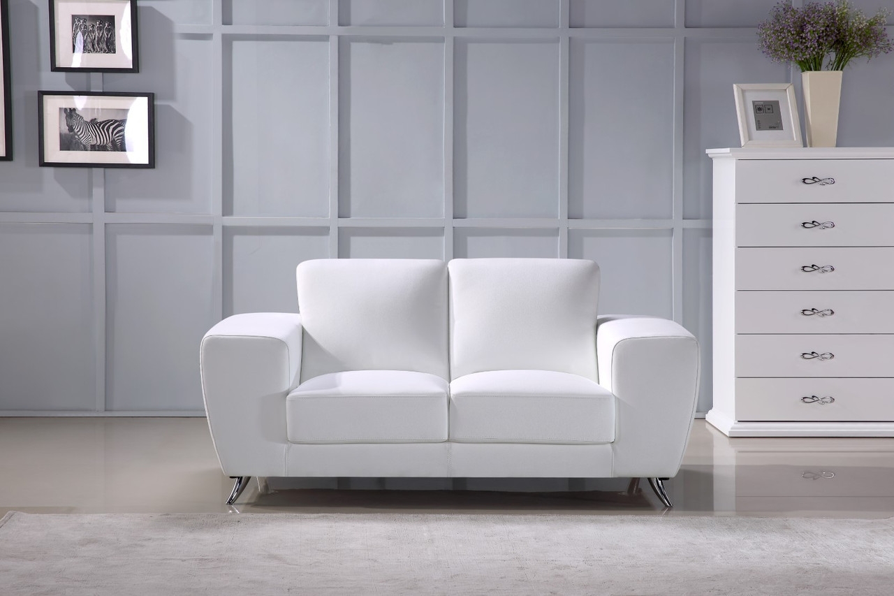 Julie Top Grain Leather Match Loveseat