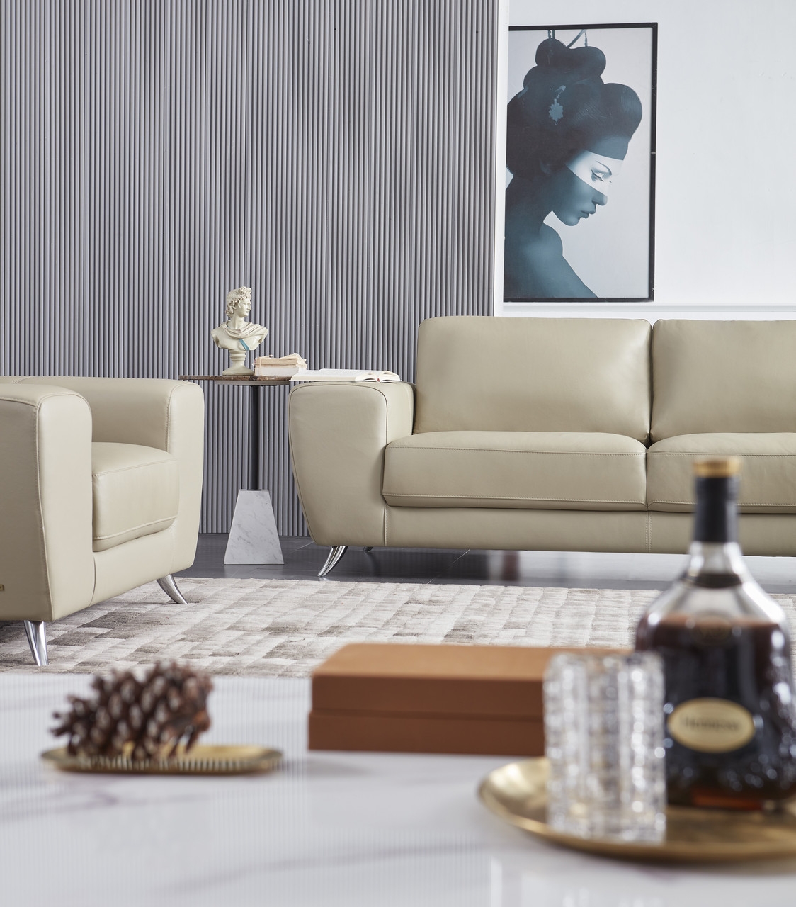 Julie Top Grain Leather Match Sofa