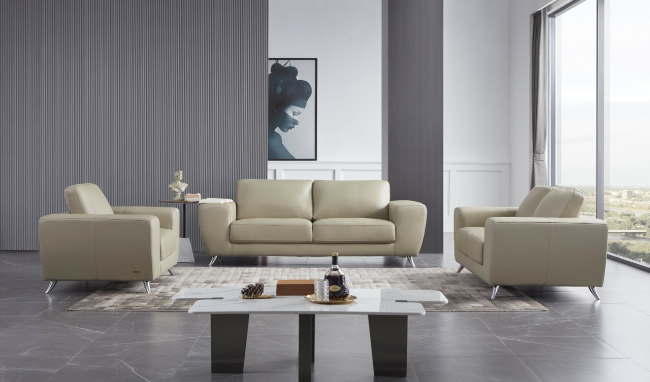 Julie Top Grain Leather Match Living Room Set