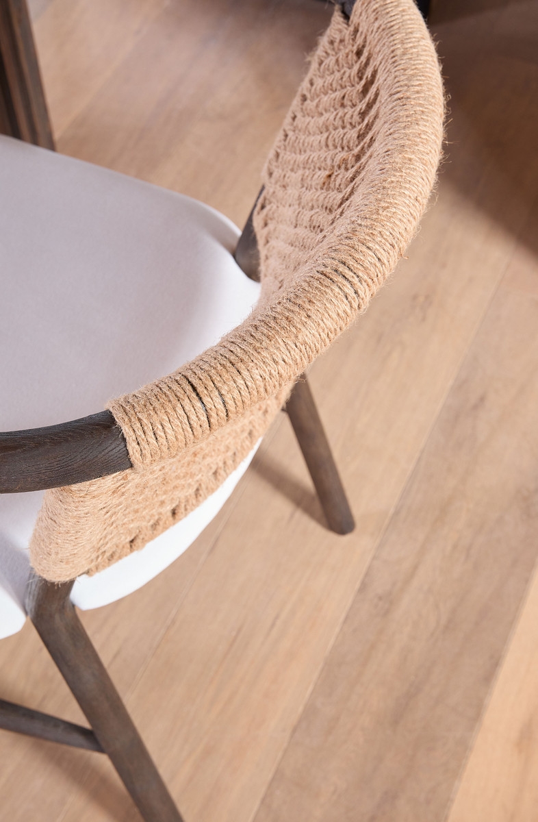 Juxtaposition Wood/Fabric/Jute Accent Chair