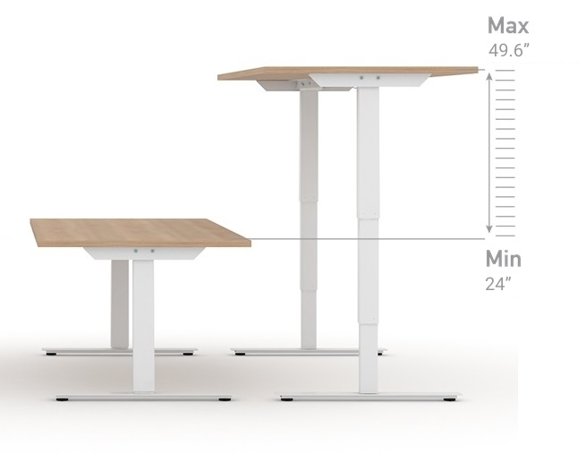 Easy 47.2" Adjustable 3-Column Sit-Stand Office 2-Desk Bench 