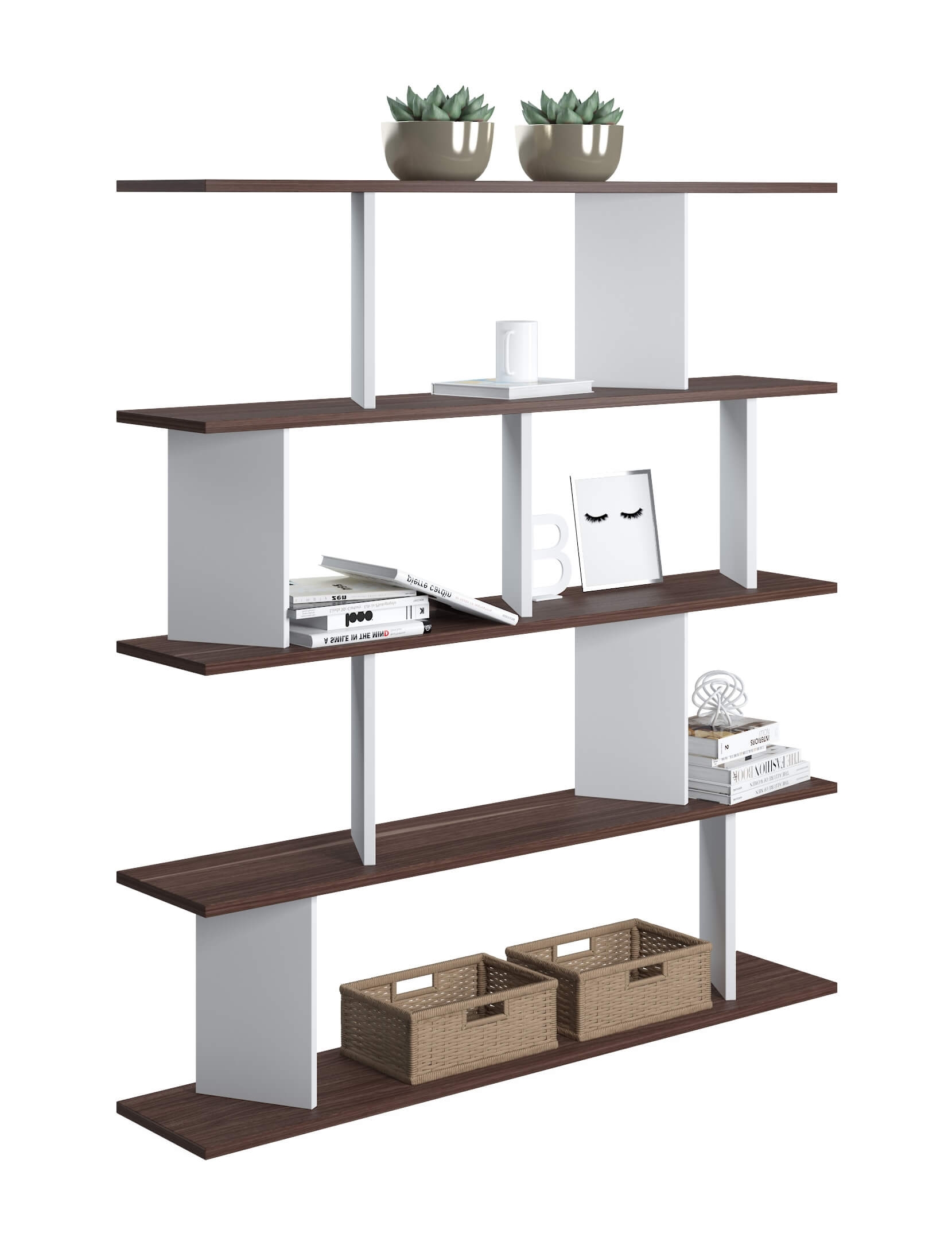 Jizy Modern Contemporary Wall Unit Storage and Bookcase