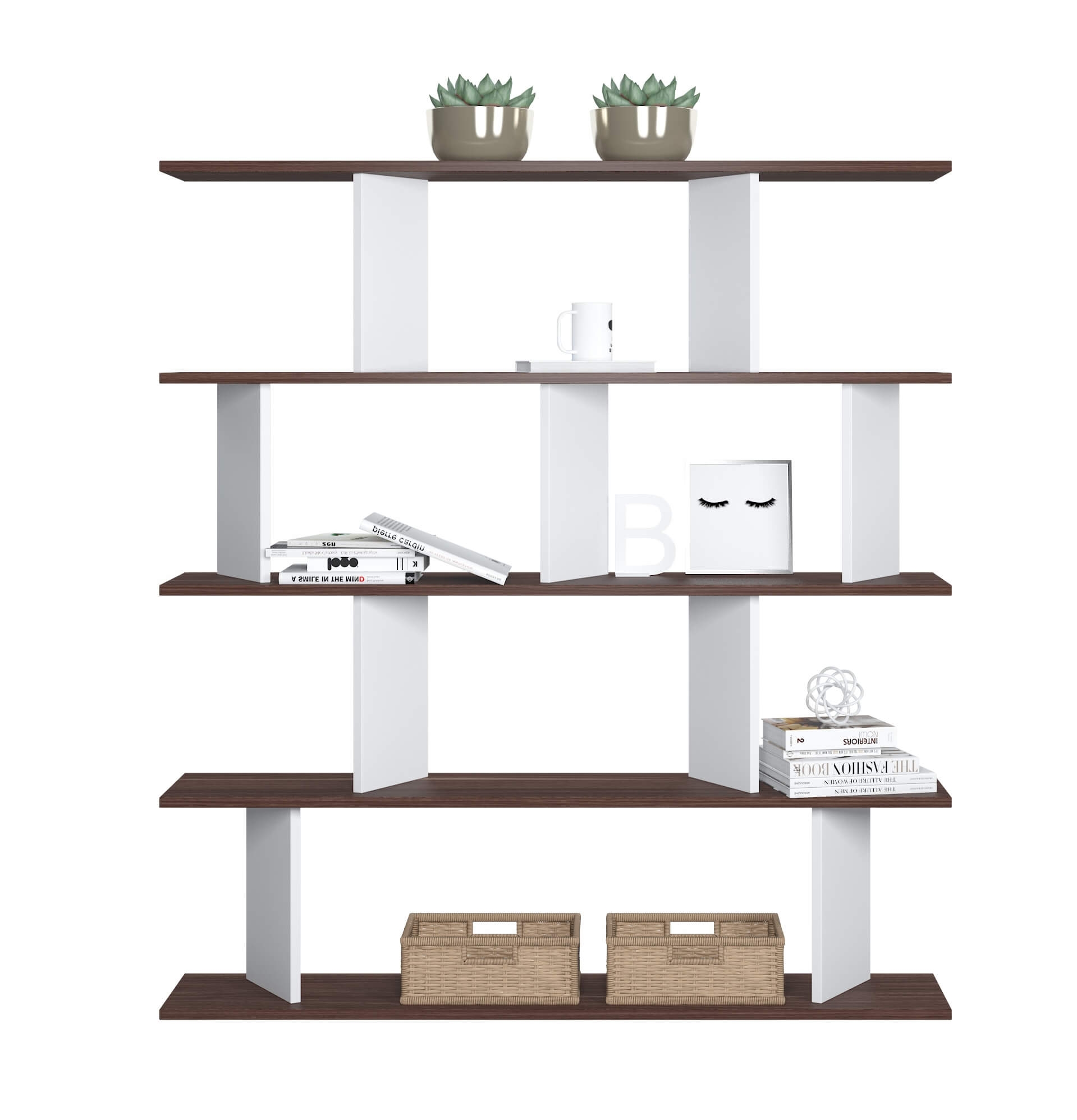 Jizy Modern Contemporary Wall Unit Storage and Bookcase