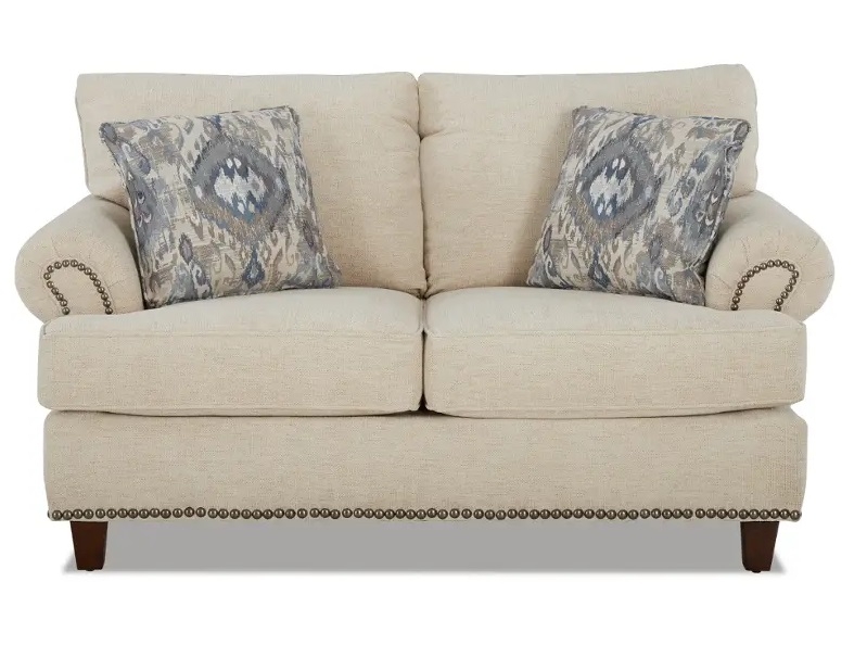 Alexa Fabric Loveseat w/Nailheads