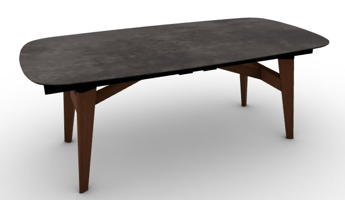 Abrey W78.7"-98.4"-118.1" Ceramic/Wood Customizable Extendable Elliptical Dining Table
