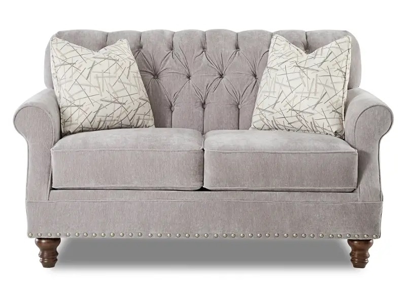 Burbank Fabric Tufted Loveseat w/Pillows
