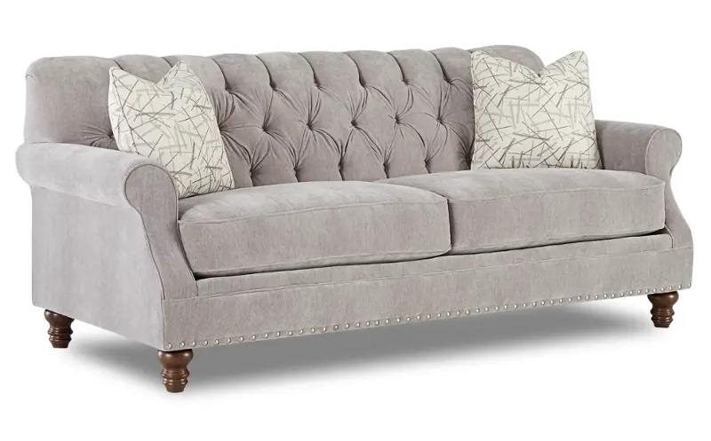Burbank Fabric Tufted Sofa w/Pillows