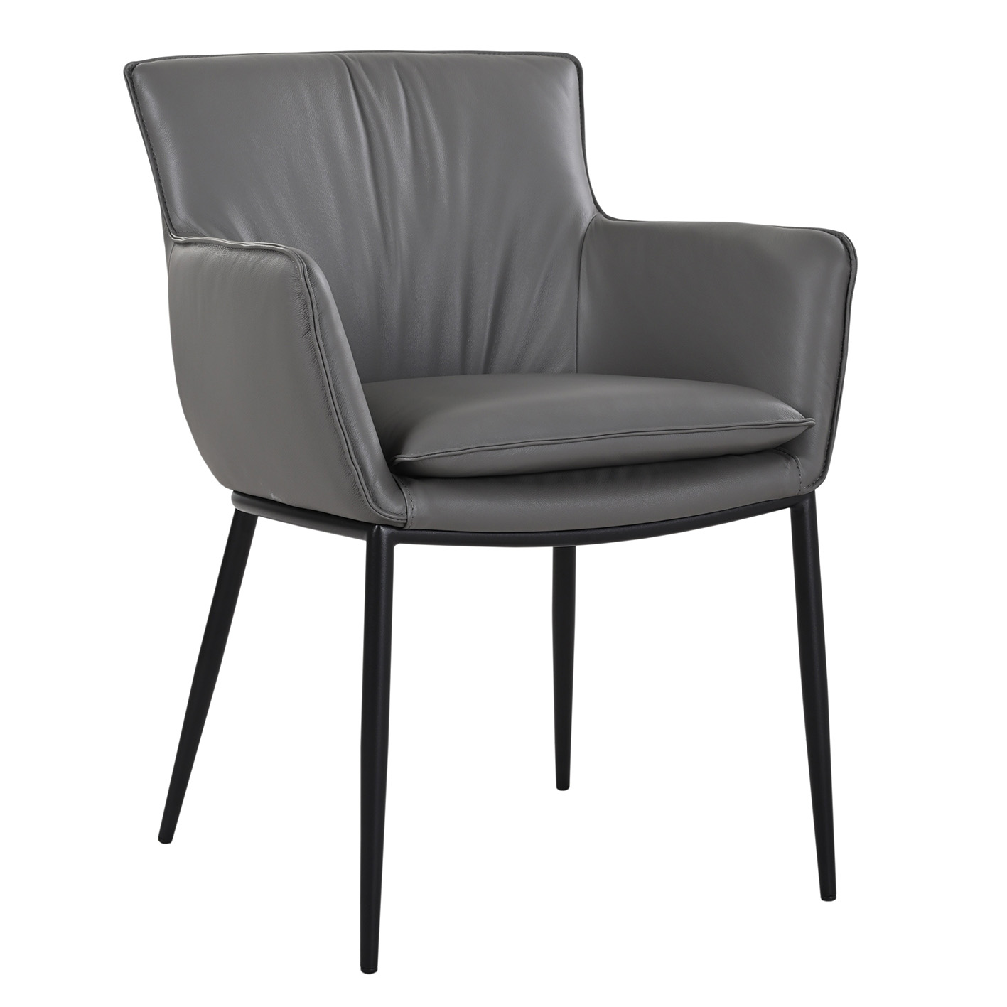 Kani Steel/Leather Dining Armchair