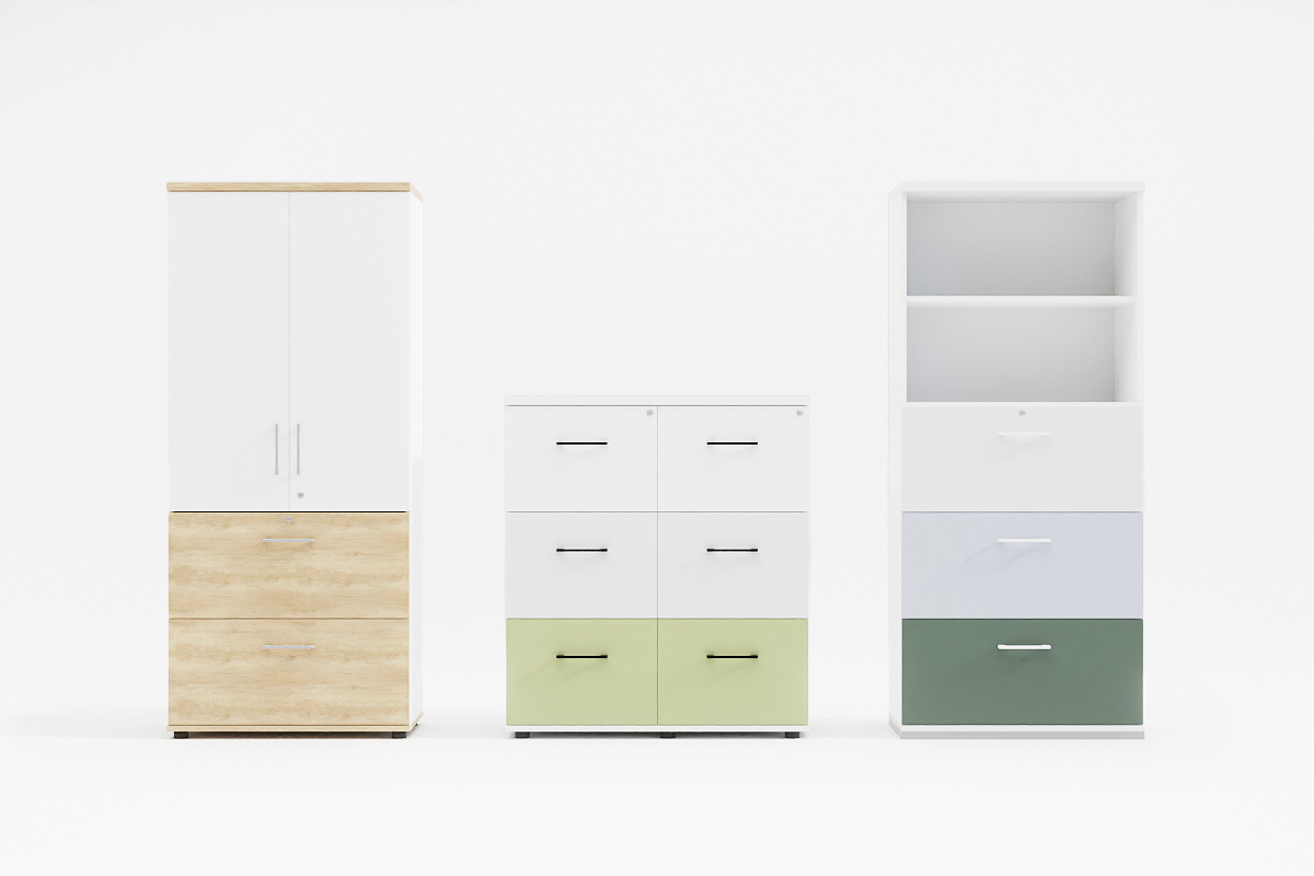 Standard Office Lockable H44.4" File Cabinet w/6 Drawers