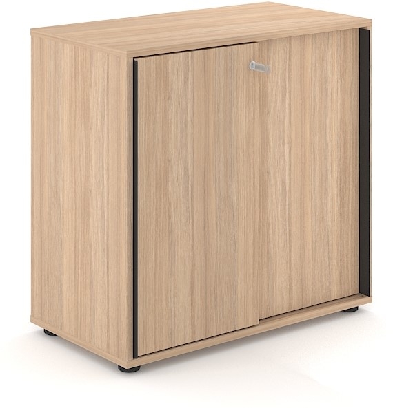 Uni Slide Office Lockable Cabinet w/Sliding Doors & 4 Shelves