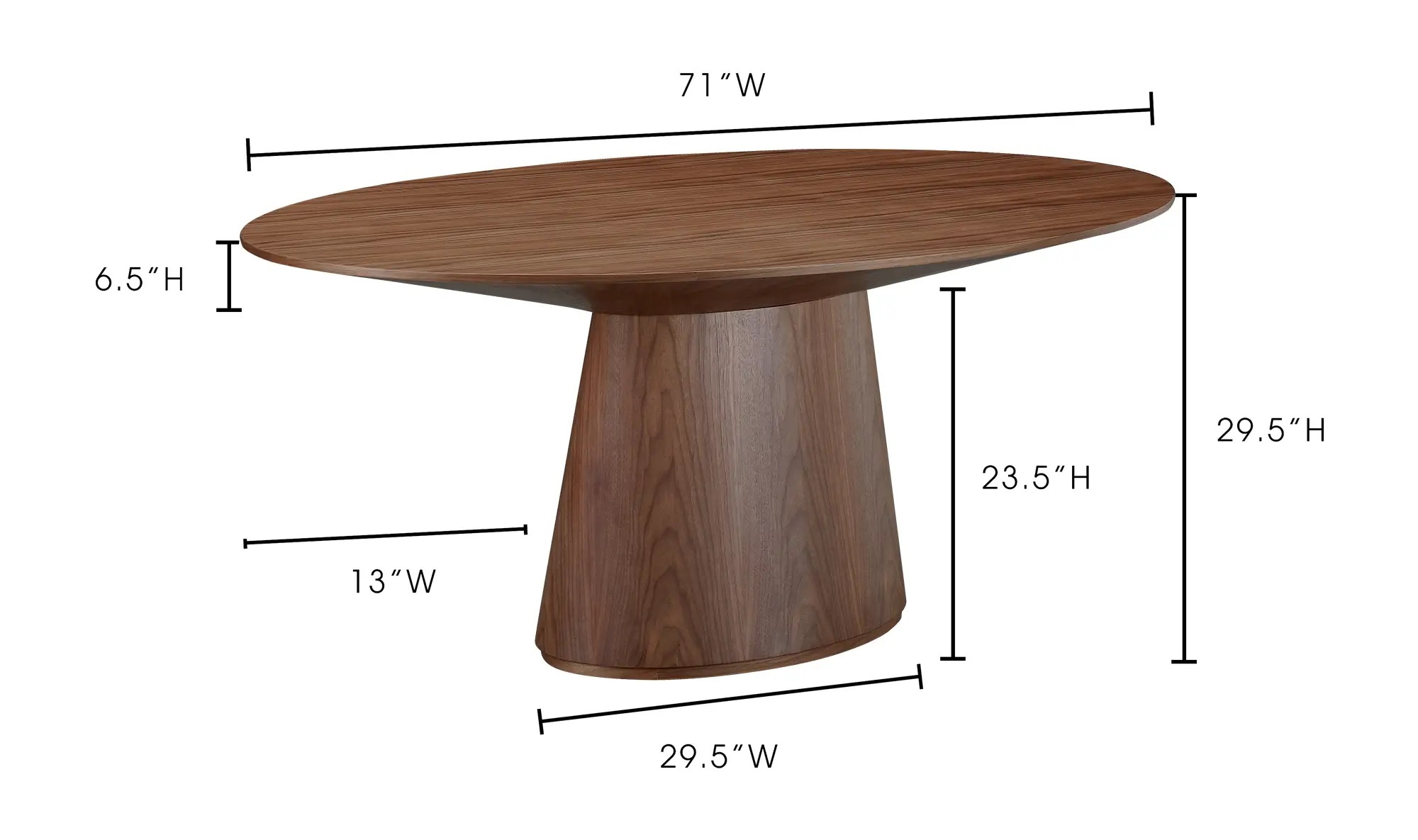 Otago Veneer/MDF Oval Dining Table
